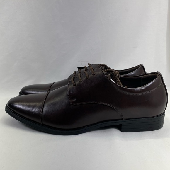 Van Heusen Oxfords Memory Foam Shoes Lace Up Solid Brown Mens - Picture 1 of 7